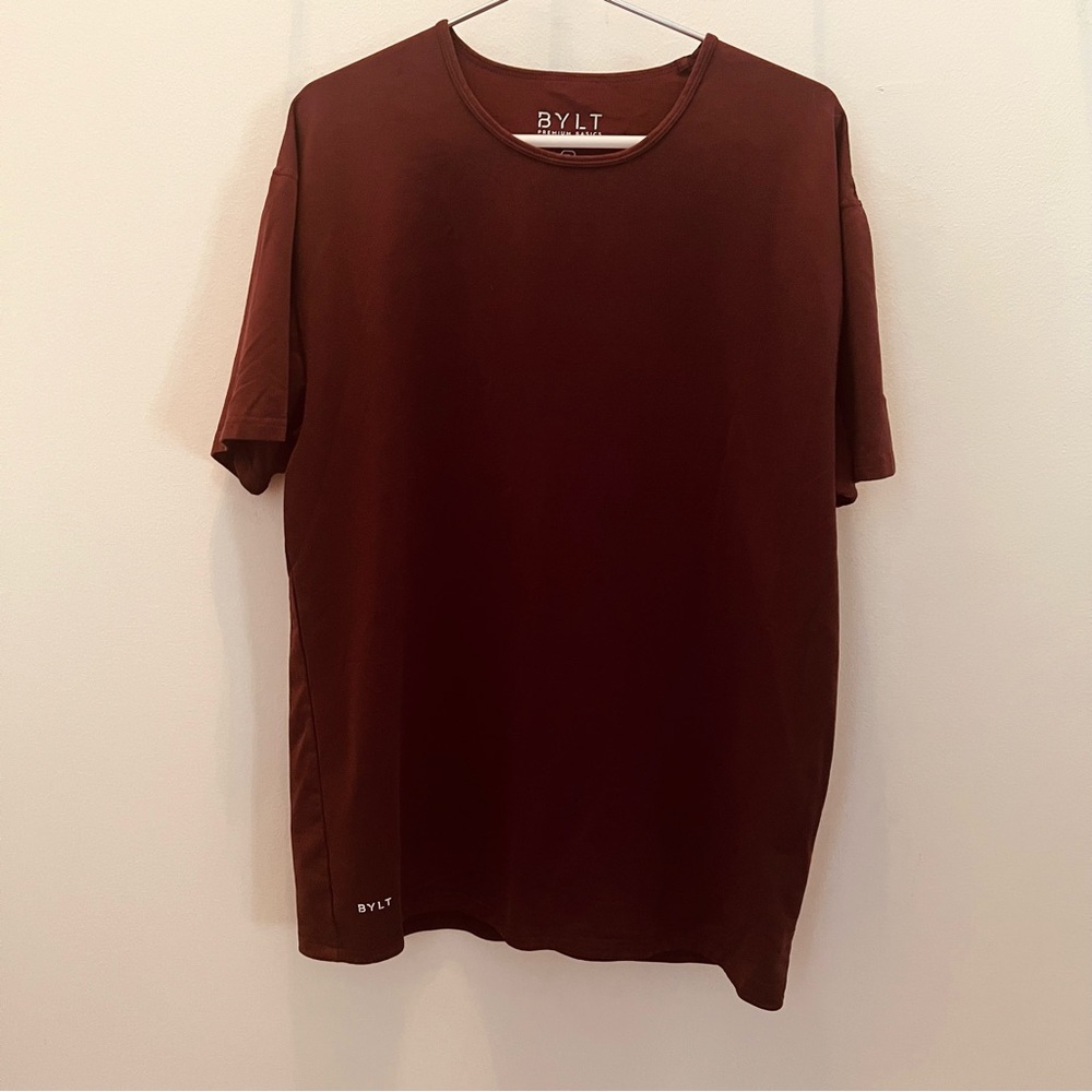 BYLT Men’s Premium Basics Lux Crewneck T Shirt Maroon Size X-Large
